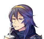  1girl character_request fire_emblem lucina simple_background solo straw tagme 