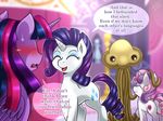  2017 alien blush dialogue english_text equine female friendship_is_magic horn mammal my_little_pony rarity_(mlp) sweetie_belle_(mlp) tentacles text twilight_sparkle_(mlp) vavacung winged_unicorn wings 