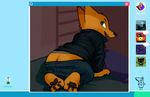  anthro butt canine fox glittertrapboy gregg_(nitw) looking_at_viewer male male/male mammal video_games 