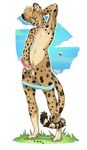  2017 anthro balls cheetah feline humanoid_penis male mammal masturbation penile_masturbation penis yildun 
