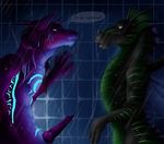  crome dragon duo erection glowing horn knot male monster shower text 