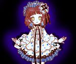  brown_hair doll_joints gothic_lolita lolita_fashion mahou_shoujo_ikusei_keikaku mahou_shoujo_ikusei_keikaku_restart moka_panda rionetta short_hair smile solo yellow_eyes 