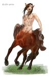  abs centaur daryabler equine equine_taur hair male mammal navel nipples on_hind_legs open_mouth scar solo taur 