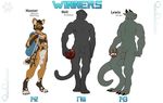  animal_genitalia anthro balls dragon english_text fasttrack37d feline fully_sheathed group hyena male mammal muscular nipples nude panther sheath smile standing text 