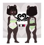  anthro bear bikini blush breasts clothing female higgyy looking_at_viewer mammal model_sheet panda solo standing swimsuit 