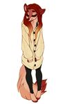  alpha_channel anthro canine clothed clothing eyes_closed female fur hair mammal scuttlebutters simple_background smile solo standing transparent_background 