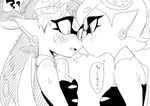  &lt;3 ? blush breasts callie_(splatoon) cleavage clothed clothing ear_piercing female hair humanoid marie_(splatoon) nintendo nitronic not_furry piercing splatoon squid_sisters_(splatoon) text video_games 