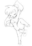  1girl absurdres arm_up armpits blush bracelet breasts eyes_closed female gray_impact large_breasts legs long_hair monochrome mound_of_venus navel penis pussy sex shantae shoes solo sweat thighs tiara uncensored 