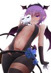  :o arano_oki bangs bare_shoulders black_gloves black_hairband black_legwear blush breasts commentary_request cowboy_shot dark_skin demon_girl demon_tail demon_wings fate/prototype fate/prototype:_fragments_of_blue_and_silver fate_(series) flower from_below gloves hairband hassan_of_serenity_(fate) head_wings looking_at_viewer looking_down mask mask_removed medium_breasts navel open_mouth pubic_tattoo purple_eyes purple_hair revealing_clothes short_hair solo stomach tail tattoo thighhighs v-shaped_eyebrows wings 