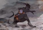  5_fingers anthro black_hair detailed_background digitigrade hair kangaroo lycangel male mammal marsupial solo 