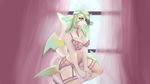  angiewolf anthro breasts clothing eyelashes female green_hair hair navel solo underwear wide_hips yellow_eyes 