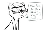  2017 anthro bedroom_eyes black_and_white dialogue disney english_text eyewear fan_character glasses half-closed_eyes inkyfrog looking_at_viewer male mammal mink monochrome mustelid nipples nude seductive simple_background solo talking_to_viewer text white_background zootopia 