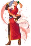  artist_request boots chinese_clothes furry orange_hair ponytail red_eyes weasel 