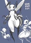  antennae anthro arthropod bee bikini cibastion clothing english_text eyelashes fallin_lovelove_bee female insect little_witch_academia mouthless multi_arm multi_limb solo swimsuit text thick_thighs wide_hips wings 