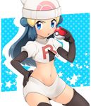  :o alternate_costume ameiro_pk beanie black_gloves black_legwear blue_eyes blue_hair blush breasts cosplay elbow_gloves frown gloves hair_ornament hand_on_hip hat hikari_(pokemon) holding holding_poke_ball long_hair looking_at_viewer midriff miniskirt musashi_(pokemon) musashi_(pokemon)_(cosplay) navel open_mouth poke_ball poke_ball_(generic) pokemon pokemon_(anime) pokemon_dp_(anime) polka_dot puffy_sleeves short_sleeves simple_background skirt small_breasts solo star stomach team_rocket_uniform thighhighs v-shaped_eyebrows white_background 