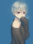  axis_powers_hetalia blonde_hair iceland_(hetalia) long_sleeves male_focus pochi_(popcooooorn) purple_eyes solo sweater 