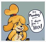  animal_crossing anthro bell breasts canine caption cute digital_media_(artwork) dog english_text female fur hair isabelle_(animal_crossing) mammal monday newd nintendo nipples nude open_mouth star_eyes swears text tongue toony video_games 