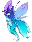  anthro apes arthropod breasts butterfly canine featureless_breasts female hybrid insect looking_at_viewer mammal nude smile solo wings 