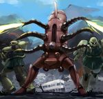  commentary_request glowing glowing_eye gundam gundam-san horn mecha mobile_suit_gundam no_humans one-eyed sinzan standing tentacles zaku_ii zogojuash 