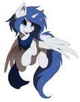  blue_eyes blue_hair equine fan_character feathered_wings feathers female fur hair hioshiru hooves mammal my_little_pony pegasus simple_background smile white_background white_feathers white_fur wings 