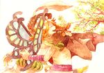  1girl blonde_hair braid butterfly_wings closed_eyes couple fairy flower hair_flower hair_ornament hat hat_feather hetero hug ingway_(odin_sphere) long_hair mercedes odin_sphere pointy_ears puffy_sleeves rina_(michishirube) smile tears traditional_media twin_braids watercolor_(medium) wings 