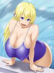  1girl blonde_hair breasts huge_breasts kawanuma_uotsuri mariana_princilla reco_love smile solo swimsuit 