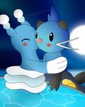  blue_body blush brionne cute darkrexs dewott duo female fsc-shiningfast kissing male mammal marine moon nintendo pinniped pok&eacute;mon seal star surprise video_games water winick-lim 