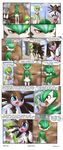  2017 angry blue_eyes breasts cleavage clothed clothing comic english_text eyes_closed female gallade gardevoir gothitelle graveler male masterploxy navel nintendo open_mouth pok&eacute;mon purple_eyes red_eyes tears teeth text tongue video_games 