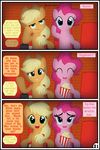  applejack_(mlp) blonde_hair blue_eyes comic equine female feral friendship_is_magic fur green_eyes gutovi-kun hair horse mammal my_little_pony orange_fur pink_fur pink_hair pinkie_pie_(mlp) pony 