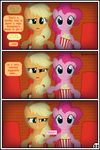  applejack_(mlp) blonde_hair blue_eyes comic equine female feral friendship_is_magic fur green_eyes gutovi-kun hair horse mammal my_little_pony orange_fur pink_fur pink_hair pinkie_pie_(mlp) pony 