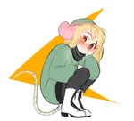  ambiguous_gender anthro blush clothing footwear higgyy hoodie looking_at_viewer mammal mouse rodent shoes sketch smile solo 