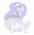 anthro breasts butt canine female higgyy looking_at_viewer mammal nipples nude pussy smile solo standing 