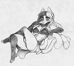  anthro bikini breasts clothed clothing dessert feline female food higgyy ice_cream looking_at_viewer mammal monochrome open_mouth sketch smile solo swimsuit 