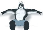  anthro bulge canien clothing higgyy looking_at_viewer male muscular nipples sketch smile solo underwear 