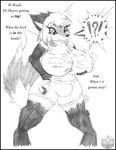  breast_expansion breasts canine clothing dialogue expansion fox gift growth intersex jordan_runaire mammal mike_argentum_(artist) potion ripping sketch surprise torn_clothing 