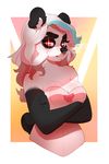  anthro bear breasts breath clothed clothing crossed_arms female higgyy looking_at_viewer mammal panda solo 