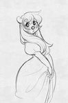  anthro bear blush clothed clothing female higgyy mammal monochrome open_mouth sketch solo standing 