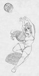  anthro basketball breasts canine clothed clothing female higgyy mammal monochrome sketch solo standing 
