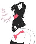  &lt;3 anthro bulge clothing english_text feline girly looking_at_viewer male mammal mercy_(suelix) smile solo suelix text underwear 