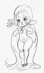  anthro bikini breasts cervine chibi clothing deer english_text female higgyy mammal monochrome sketch small_breasts solo standing swimsuit text 