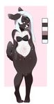  anthro bra breasts cervine clothing deer featureless_crotch female higgyy looking_at_viewer mammal model_sheet open_mouth solo standing underwear 