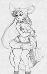  anthro breasts canine clothed clothing female fennec fox higgyy mammal monochrome open_mouth sketch smile solo standing wide_hips 