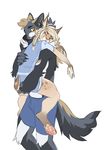  ariyah canine carrying cat cute demicoeur dog feline holding_(disambiguation) jo_(character) lynx mammal simple_background white_background wolf 