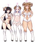  :3 abs animal_humanoid black_hair blue_eyes bovid breast_size_difference brown_eyebrows brown_hair caprine caprine_humanoid clothed clothing crop_top digital_media_(artwork) eyelashes female fur grey_eyebrows grey_hair group hair hand_on_hip hi_res hooves horn humanoid iwbitu larger_female leotard long_hair mammal navel pale_skin panties pink_eyes pseudo_clothing purple_ears purple_eyes sheep_humanoid shirt simple_background size_difference skimpy smaller_female standing underwear white_background white_ears white_fur wristband 