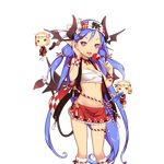  aoi_tsunami arm_strap blue_hair candy_apple charmy_(uchi_no_hime-sama) demon_girl demon_horns demon_tail demon_wings food groin hand_on_own_face head_wings heart heart-shaped_pupils holding horns kneehighs long_hair looking_at_viewer midriff minigirl multiple_girls navel neck_ribbon official_art open_mouth pleated_skirt pointy_ears red_eyes ribbon ribbon-trimmed_legwear ribbon_trim skirt symbol-shaped_pupils tail thigh_strap transparent_background uchi_no_hime-sama_ga_ichiban_kawaii very_long_hair wings wristband 