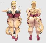  anthro big_breasts big_butt breasts butt cheetah clothing colored_sketch curvaceous felid feline female footwear high_heels huge_breasts looking_at_viewer makeup mammal nipple_piercing nipples piercing plankboy platform_footwear platform_heels pussy shoes smile solo standing thick_thighs 