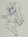  anthro blue_theme canine clothed clothing female food higgyy mammal noodles sitting sketch slightly_chubby smile solo 