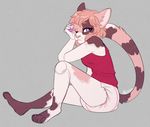  anthro brown_fur brown_hair cat claws diaper feet feline femal fur hair mammal one_eye_closed pawpads purple_eyes sitting solo strawberryneko watermark 