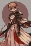  akane_(mahoiku) armor butter_run highres japanese_clothes mahou_shoujo_ikusei_keikaku mahou_shoujo_ikusei_keikaku_restart off_shoulder samurai sarashi shoulder_armor 