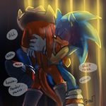  anal anal_penetration balls blush butt clothing duo eyes_closed knuckles_the_echidna krazyelf legs_up male male/male open_mouth penetration penis sonic_(series) sonic_the_hedgehog text 